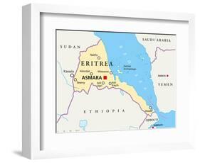 Eritrea Political Map-Peter Hermes Furian-Framed Art Print