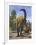 Erlikosaurus Andrewsi Dinosaurs in a Prehistoric Environment-null-Framed Art Print