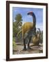 Erlikosaurus Andrewsi Dinosaurs in a Prehistoric Environment-null-Framed Art Print