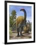 Erlikosaurus Andrewsi Dinosaurs in a Prehistoric Environment-null-Framed Art Print