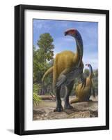 Erlikosaurus Andrewsi Dinosaurs in a Prehistoric Environment-null-Framed Art Print