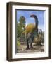 Erlikosaurus Andrewsi Dinosaurs in a Prehistoric Environment-null-Framed Art Print