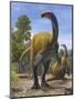 Erlikosaurus Andrewsi Dinosaurs in a Prehistoric Environment-null-Mounted Art Print