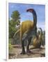 Erlikosaurus Andrewsi Dinosaurs in a Prehistoric Environment-null-Framed Art Print