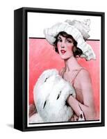 "Ermine Muff,"January 6, 1923-Ellen Pyle-Framed Stretched Canvas