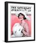 "Ermine Muff," Saturday Evening Post Cover, January 6, 1923-Ellen Pyle-Framed Giclee Print