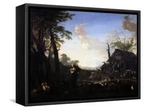 Erminia Among the Shepherds-Michelangelo Cerquozzi-Framed Stretched Canvas