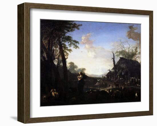 Erminia Among the Shepherds-Michelangelo Cerquozzi-Framed Giclee Print