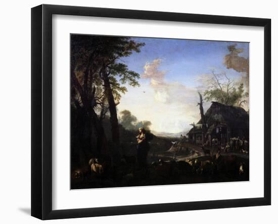 Erminia Among the Shepherds-Michelangelo Cerquozzi-Framed Giclee Print