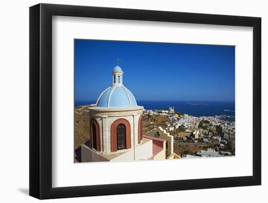 Ermoupoli (Khora) and Ano Syros, Syros Island, Cyclades, Greek Islands, Greece, Europe-Tuul-Framed Photographic Print