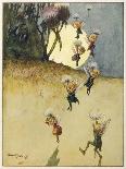 Elves Parachuting with the Aid of Thistledown-Ernest Aris-Mounted Art Print