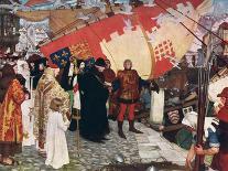 The Departure of John and Sebastian Cabot from Bristol in 1497, C1900-1930-Ernest Board-Stretched Canvas