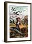 Ernest Driving the Birds Away from a Dead Shark-Johann David Wyss-Framed Art Print
