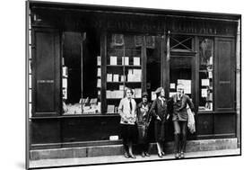 Ernest Hemingway and Sylvia Beach Infront of the 'Shakespeare and Company' Bookshop, Paris, 1928-null-Mounted Photo