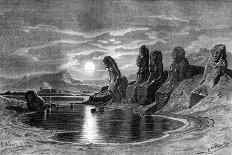 Sekhets with the Moonlight, Egypt, 1877-Ernest Heyn-Framed Giclee Print