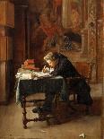 Young Man Writing-Ernest Jean Louis Meissonier-Mounted Giclee Print