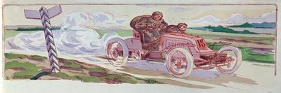 Henri Rougier in His Lorraine-Dietrich Competing in the Mount Ventoux Rally in 1904, c.1910-Ernest Montaut-Giclee Print