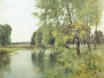 River Landscape in Summer-Ernest Parton-Stretched Canvas