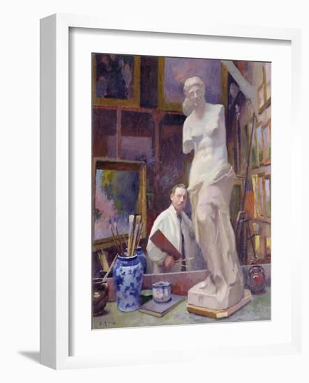 Ernest Renoux in His Studio, 50, Rue Saint-Didier-Jules Ernest Renoux-Framed Giclee Print