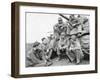 Ernie Pyle, Famous War Correspondent, and a U.S. Tank Crew at the Anzio Beachhead, Italy-null-Framed Photo