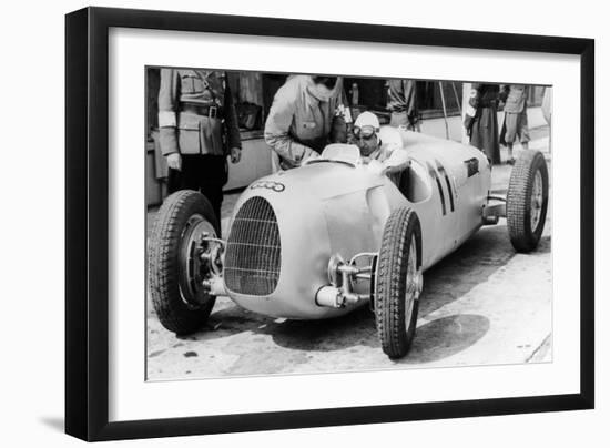 Ernst Von Delius in Auto Union Car, 1936-null-Framed Photographic Print