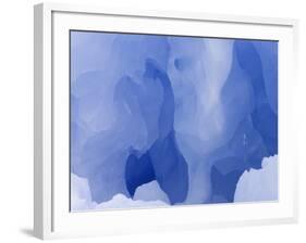 Eroded Blue Iceberg Floating at South Georgia Island-John Eastcott & Yva Momatiuk-Framed Photographic Print