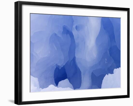 Eroded Blue Iceberg Floating at South Georgia Island-John Eastcott & Yva Momatiuk-Framed Photographic Print