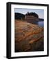 Eroded limestone and Tower Rock, Mississippi River, Perry County, Missouri, USA-Charles Gurche-Framed Photographic Print