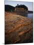 Eroded limestone and Tower Rock, Mississippi River, Perry County, Missouri, USA-Charles Gurche-Mounted Photographic Print