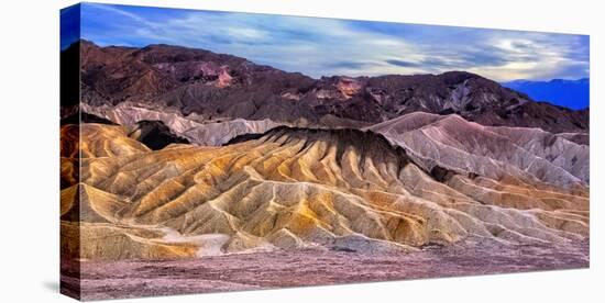 Eroded Mountains at Zabriskie Point, Detah Valley, California-George Oze-Stretched Canvas