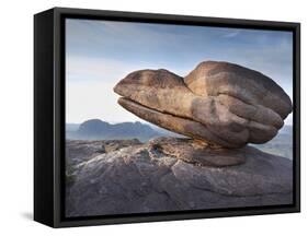 Eroded Rock on Summit of Cul Mor with Suilven Mountain in the Background, Assynt Mountains, UK-Joe Cornish-Framed Stretched Canvas