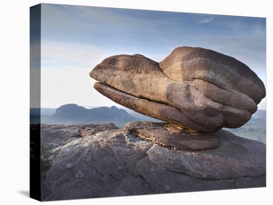 Eroded Rock on Summit of Cul Mor with Suilven Mountain in the Background, Assynt Mountains, UK-Joe Cornish-Stretched Canvas