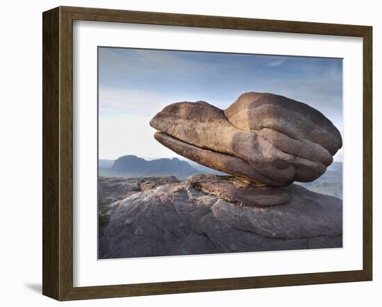 Eroded Rock on Summit of Cul Mor with Suilven Mountain in the Background, Assynt Mountains, UK-Joe Cornish-Framed Photographic Print