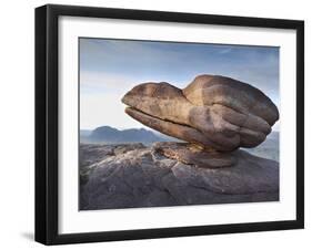 Eroded Rock on Summit of Cul Mor with Suilven Mountain in the Background, Assynt Mountains, UK-Joe Cornish-Framed Photographic Print