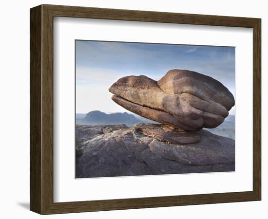 Eroded Rock on Summit of Cul Mor with Suilven Mountain in the Background, Assynt Mountains, UK-Joe Cornish-Framed Photographic Print