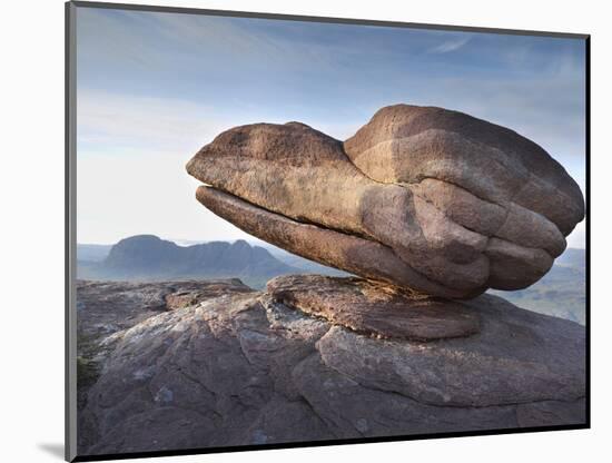 Eroded Rock on Summit of Cul Mor with Suilven Mountain in the Background, Assynt Mountains, UK-Joe Cornish-Mounted Photographic Print