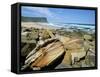 Eroded Sandstone Boulders at Garie Beach in Royal National Park, New South Wales, Australia-Robert Francis-Framed Stretched Canvas