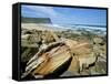 Eroded Sandstone Boulders at Garie Beach in Royal National Park, New South Wales, Australia-Robert Francis-Framed Stretched Canvas