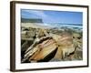 Eroded Sandstone Boulders at Garie Beach in Royal National Park, New South Wales, Australia-Robert Francis-Framed Photographic Print