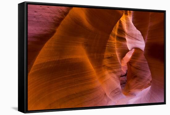 Eroded Sandstone Patterns on Walls of Lower Canyon-Juan Carlos Munoz-Framed Stretched Canvas