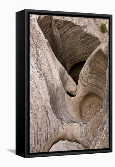 Eroded watercourse in Navajo sandstone of narrow canyon, Hidden Canyon, off Zion Canyon, Zion-Bob Gibbons-Framed Stretched Canvas