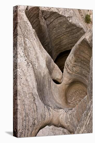 Eroded watercourse in Navajo sandstone of narrow canyon, Hidden Canyon, off Zion Canyon, Zion-Bob Gibbons-Stretched Canvas
