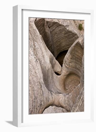 Eroded watercourse in Navajo sandstone of narrow canyon, Hidden Canyon, off Zion Canyon, Zion-Bob Gibbons-Framed Photographic Print