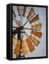 Erongo Region, Okahandja, the Fins of a Windmill Highlighted by the Setting Sun, Namibia-Mark Hannaford-Framed Stretched Canvas