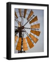 Erongo Region, Okahandja, the Fins of a Windmill Highlighted by the Setting Sun, Namibia-Mark Hannaford-Framed Photographic Print