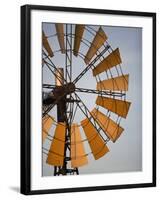 Erongo Region, Okahandja, the Fins of a Windmill Highlighted by the Setting Sun, Namibia-Mark Hannaford-Framed Photographic Print