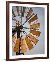 Erongo Region, Okahandja, the Fins of a Windmill Highlighted by the Setting Sun, Namibia-Mark Hannaford-Framed Photographic Print