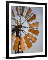 Erongo Region, Okahandja, the Fins of a Windmill Highlighted by the Setting Sun, Namibia-Mark Hannaford-Framed Photographic Print