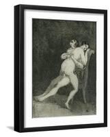 Erotic Couple on a Chair, c.1880-Suzanne Valadon-Framed Giclee Print