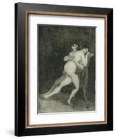 Erotic Couple on a Chair, c.1880-Suzanne Valadon-Framed Giclee Print